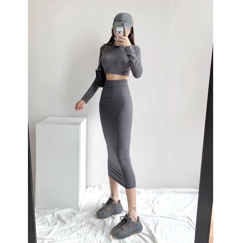 Set áo váy ôm body thể thao Ulzzang