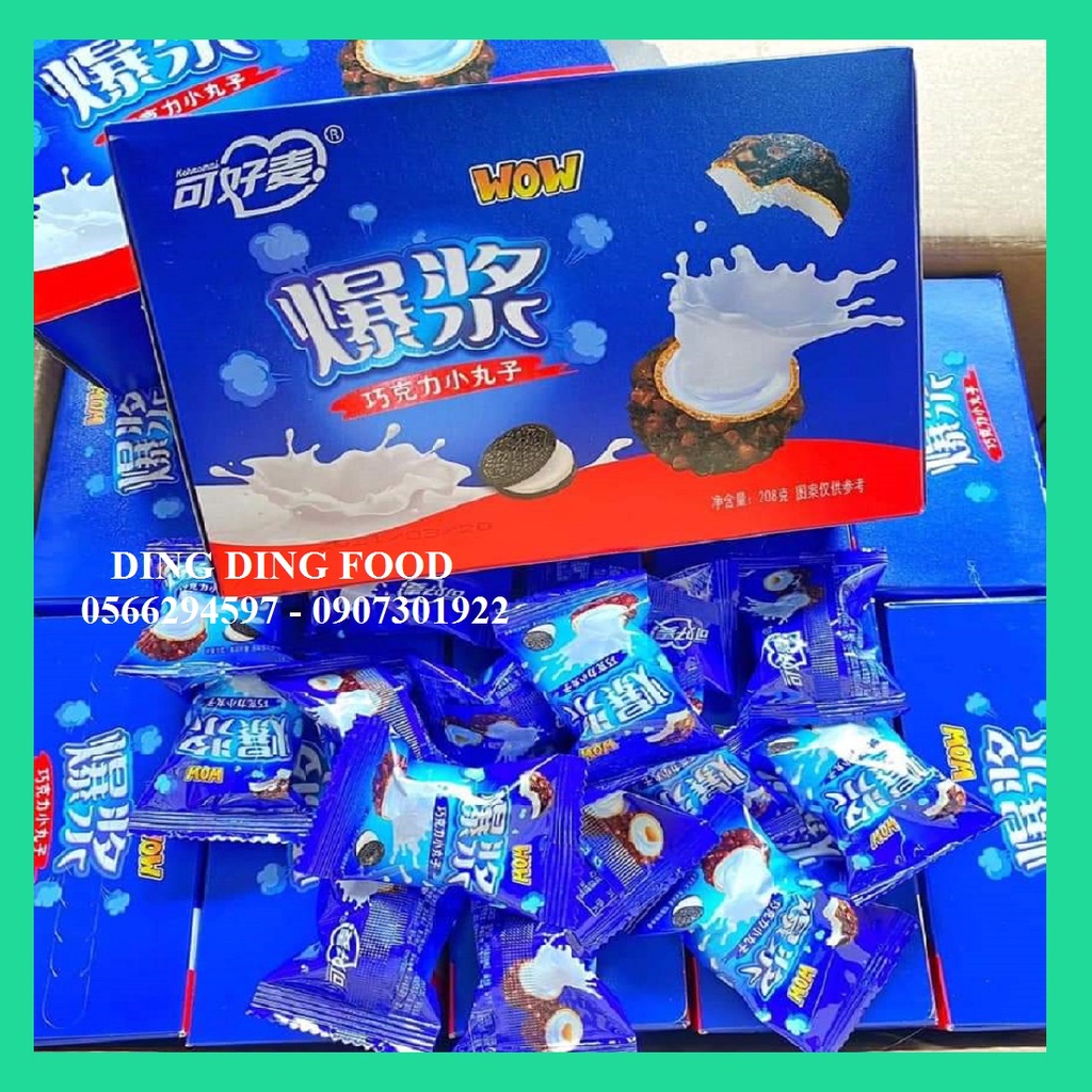 [ HCM ] 1 Hộp Bánh Socola Nhân Sữa Tan Chảy 3 Lớp Đài Loan , 1 Xô Bánh - DING DING FOOD