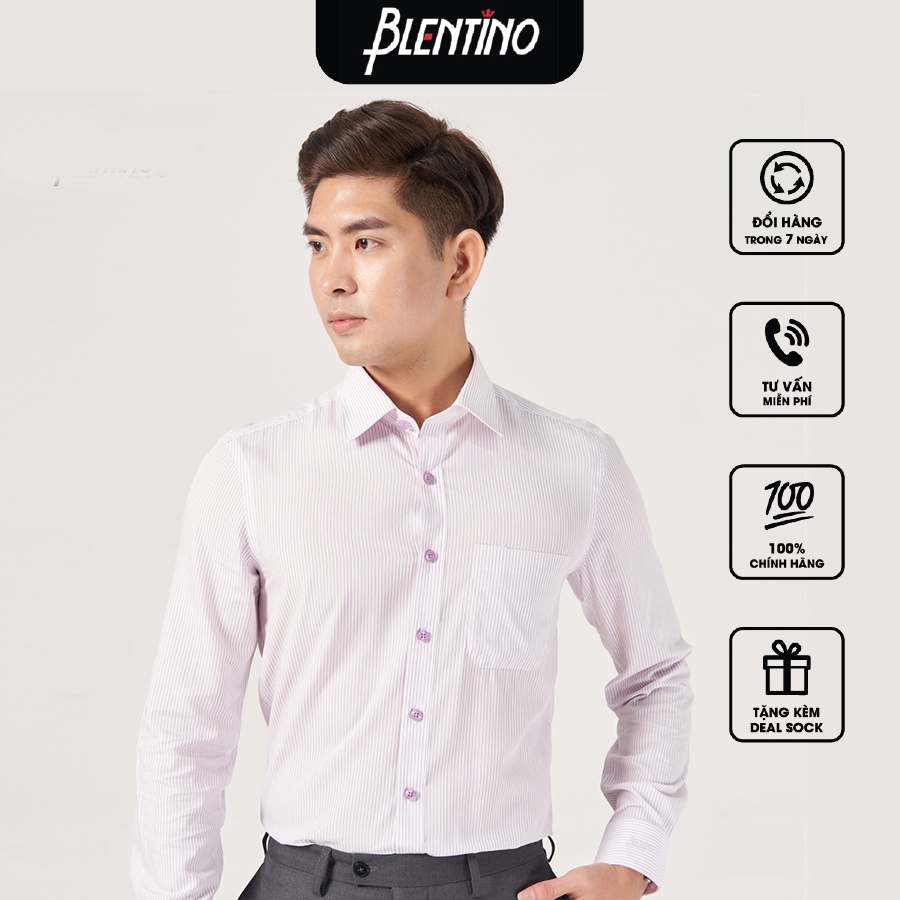 Áo sơ mi nam BLENTINO kẻ sọc dài tay BSM01(2)