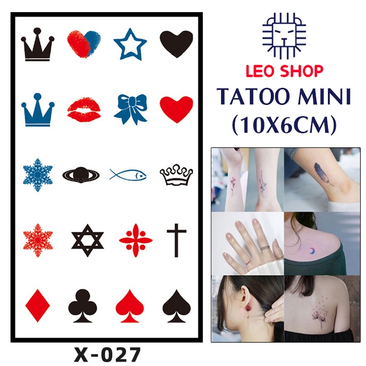 Hình Xăm Dán Mini Họa Tiết Nhỏ Chụp Ảnh, Đóng Phim, Dễ Dàng Tẩy Xóa - Dùng 2-5 Ngày