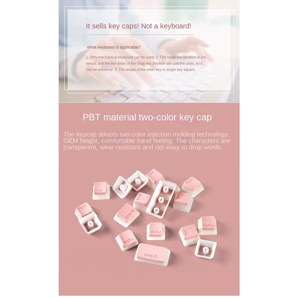 Nắp Đậy Bàn Phím OEM 129 Phím Bằng Nhựa PBT Trong Suốt Hai Màu Cho Bàn Phím Cơ 61 / 62 / 68 / 84 / 87 / 104 / 108 / 980k