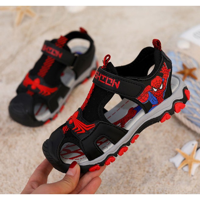 ( FORM TO )Sandal bịt mũi bé trai Spider Man [Rẻ vô địch] sandal bé trai cao cấp chất đẹp đế mềm đi siêu êm chân