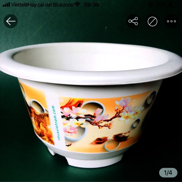 Chậu Nhựa Tròn, Châu trắng Bốn mùa Hàng Nhập Khẩu Có hoa văn sắc nét (Kt: 360x220)