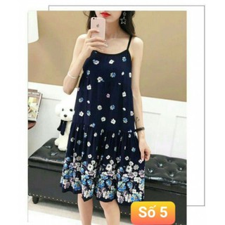  Váy bầu 2 dây chất lanh mát ( hàng Quảng Châu)