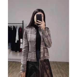 Áo  Dạ Tweed Cổ Tàu- Dày Dặn