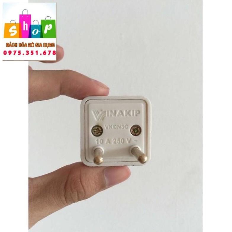 Phích cắm chuyển 3 chấu sang 2 chấu màu trắng -Giadung24h
