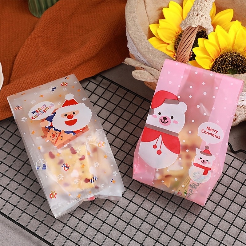 50 Túi nhựa đựng bánh kẹo hình ông già Noel