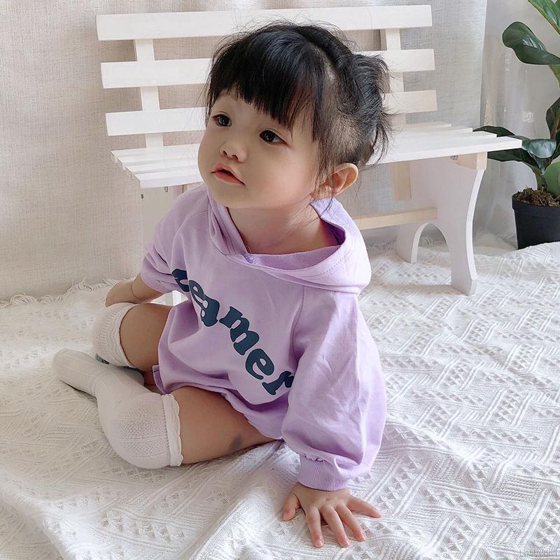 0-1Y Autumn Infant Baby Girls Boys Long Sleeve Letters Print Rompers Kids Hoodie Sweatshirt Bodysuit Outfits