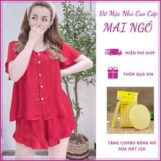 Đồ Bộ Nữ Tay Cánh Tiên Mặc Mùa Hè, Bảng Màu Sang Chảnh, Đồ Ngủ Đùi Mặc Ở Nhà Nữ Chất Lụa/Lanh/Tole - MAI NGÔ