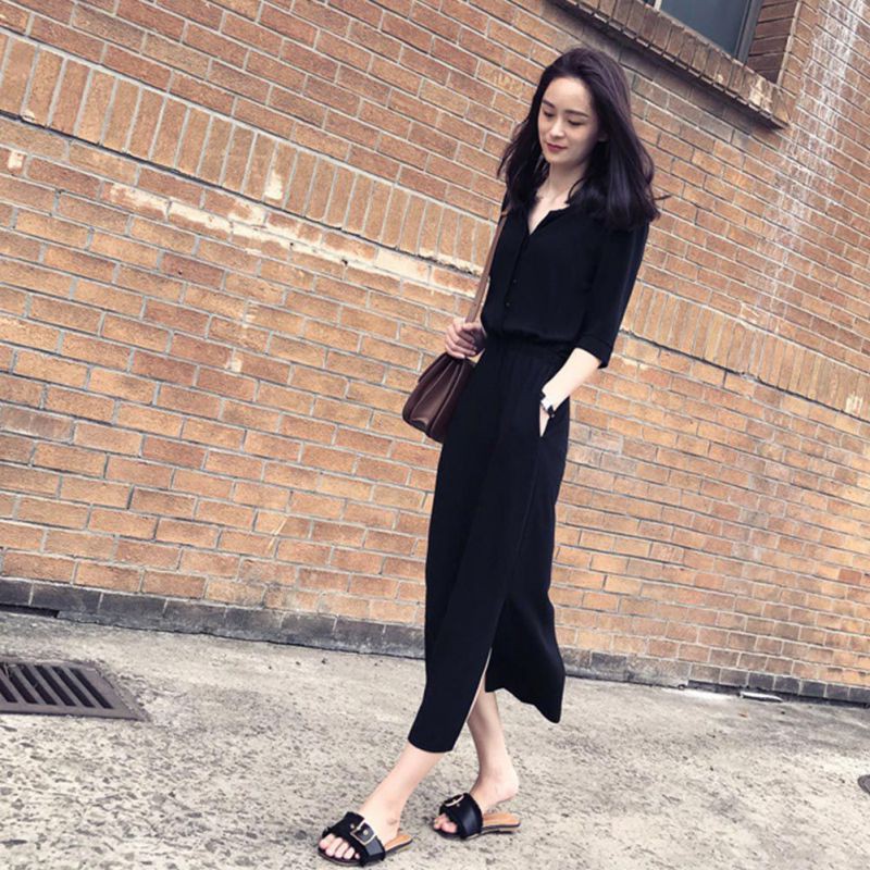FREESHIP ĐƠN 99K_ Đầm Chiffon Dáng Dài Màu Trơn Phong Cách Thanh Lịch | BigBuy360 - bigbuy360.vn