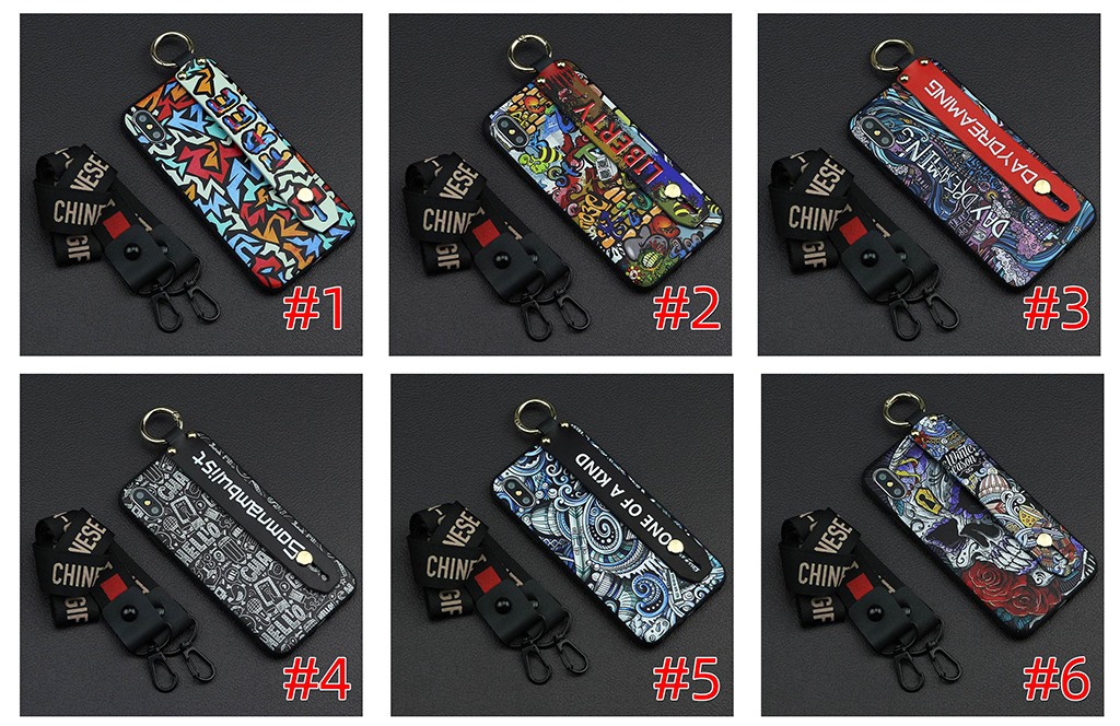 Ốp Điện Thoại Tpu Chống Bụi Họa Tiết Graffiti Gắn Dây Đeo Và Giá Đỡ Cho Lg Q51