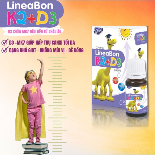 LineaBon k2 d3 bổ sung vitamin d3 k2 mk7 Tăng cường hấp thu Canxi - LineaBon d3 k2 Trẻ cao lớn hơn