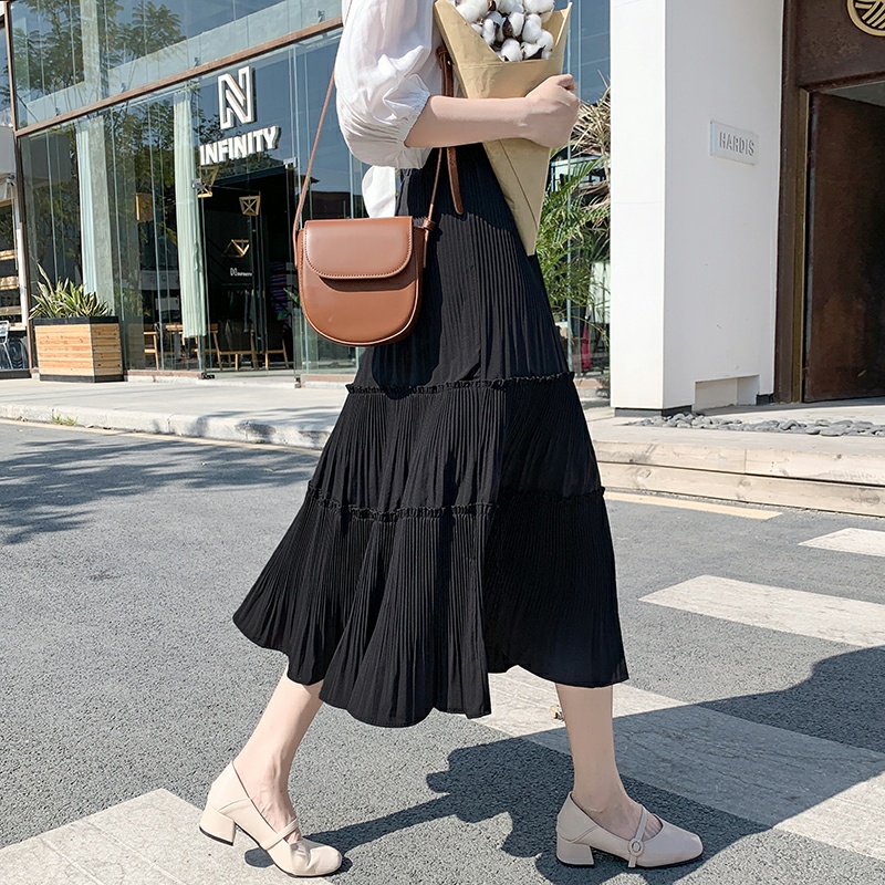 Chân váy dài dập ly, chân váy midi kiểu dáng ulzzang thời trang Hàn Quốc Fmstyle Saigon 21CV01KP1404 | BigBuy360 - bigbuy360.vn