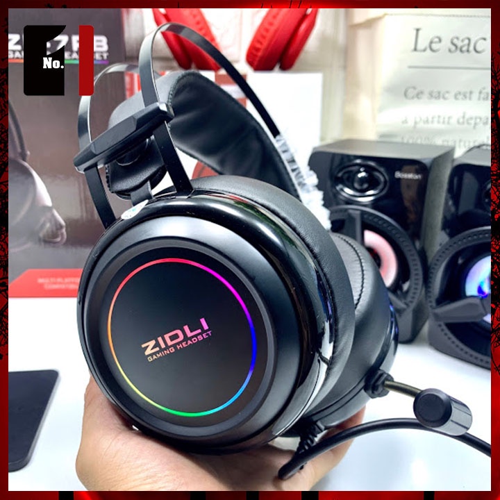 Tai Nghe Chụp Tai Máy Tính Có Mic ZIDLI ZH7-RB Led Rgb Tai Nghe Headphone Gaming Vi Tính Laptop Pc Có Dây