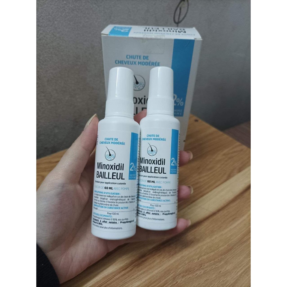 Xịt mọc tóc Minoxidil Bailleul 2%, 5% - NHẬP KHẨU PHÁP - NGĂN RỤNG TÓC, KÍCH THÍCH MỌC TÓC 1 lọ lẻ