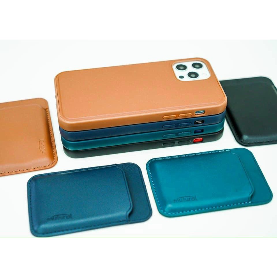 Ốp Da 2in1 hỗ trợ sạc không dây Wallet  chính hãng MUTURAL