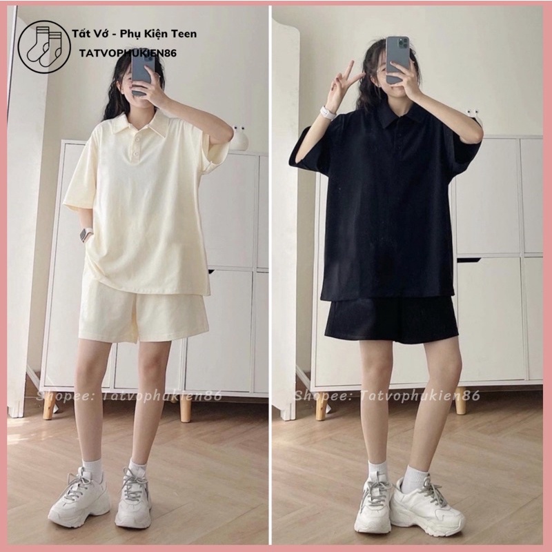 Đồ bộ mặc nhà SALE Bộ polo nữ freesize dưới 58kg vừa thoải mái chất cotton dễ thương Đồ bộ ngố