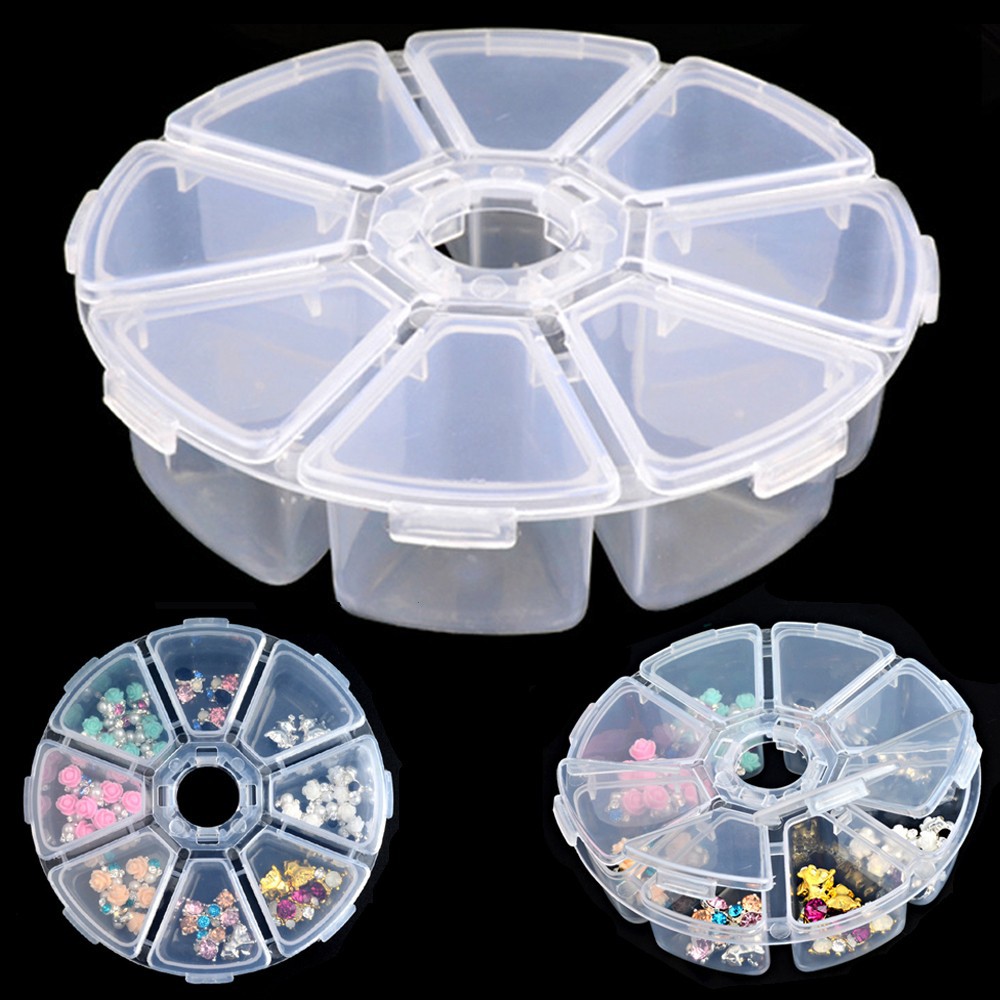 Tool Round Transparent Organizer Beads Empty Storage Box