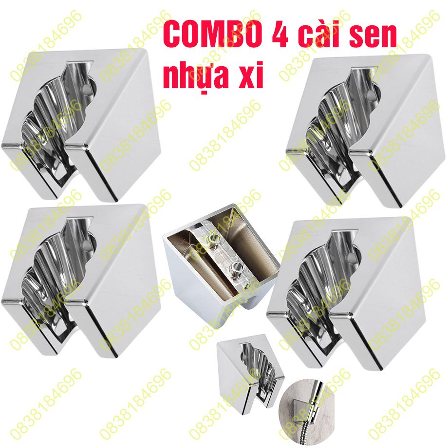 COMBO 4 Cài Đế Gác dây sen tắm dây xịt giá đỡ vòi hoa sen NK26  ĐIỀU CHỈNH ĐƯỢC TAY SEN TỎA NƯỚC XA GẦN cài nhựa xi