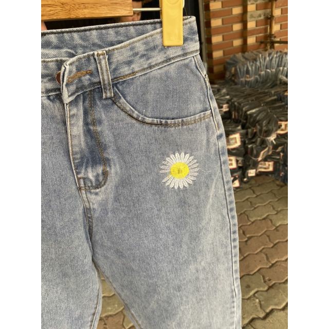 FS50K_Quần Baggy Jeans Thêu Hoa Cúc & Minusone | Quần Baggy Nữ Hot Nhất năm 2021 - 407