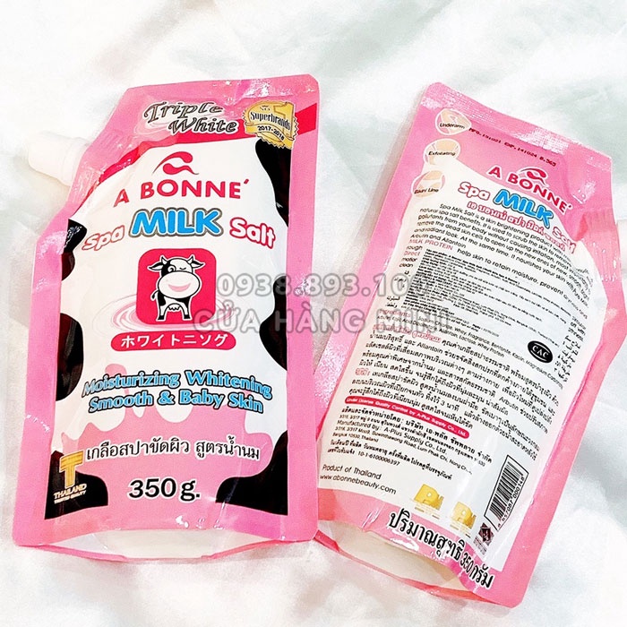 Muối Tắm Dưỡng Da Abonne Thái Lan Chính Hãng Sữa Bò, Yogurt, Vitamin C - 350g