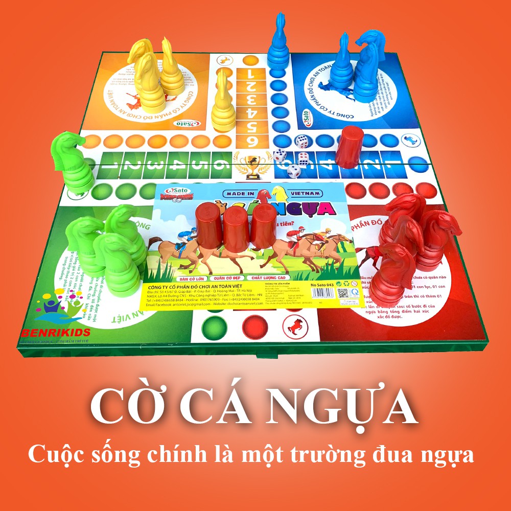 BỘ CỜ CÁ NGỰA ⚡LOẠI TO⚡Bằng Nhựa SATO Giúp Bé Giải Trí Sau Giờ Học Căng Thẳng - Kích thước 42x42cm