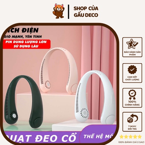 Quạt Đeo Cổ Parrot USB Mini Tích Điện Không Cánh Tiện Lợi, Thời Trang, Dáng Thể Thao