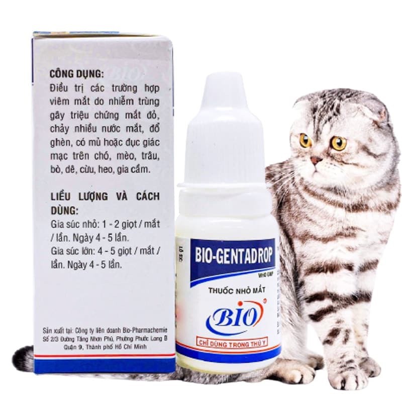 Thuốc Nhỏ Mắt Trị Chảy Nước Mắt, Hết Đổ Ghèn Cho Chó Mèo Bio Gentadrop