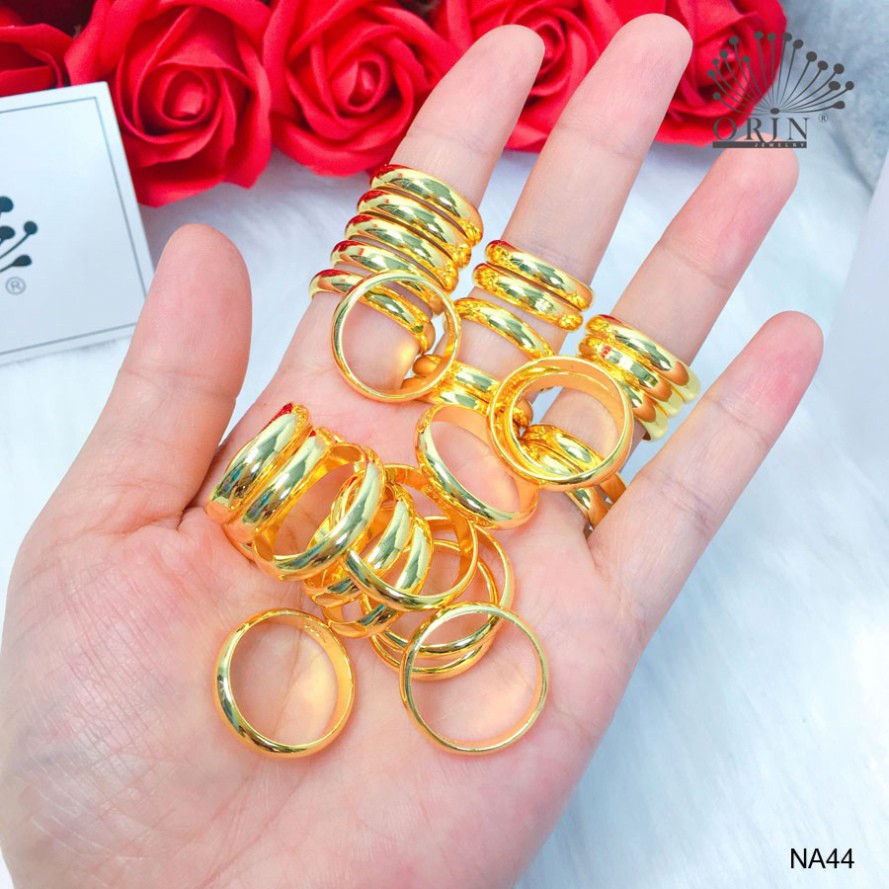 Nhẫn trơn, nhẫn chỉ mạ màu 24 bền màu có khắc 9999 cao cấp
