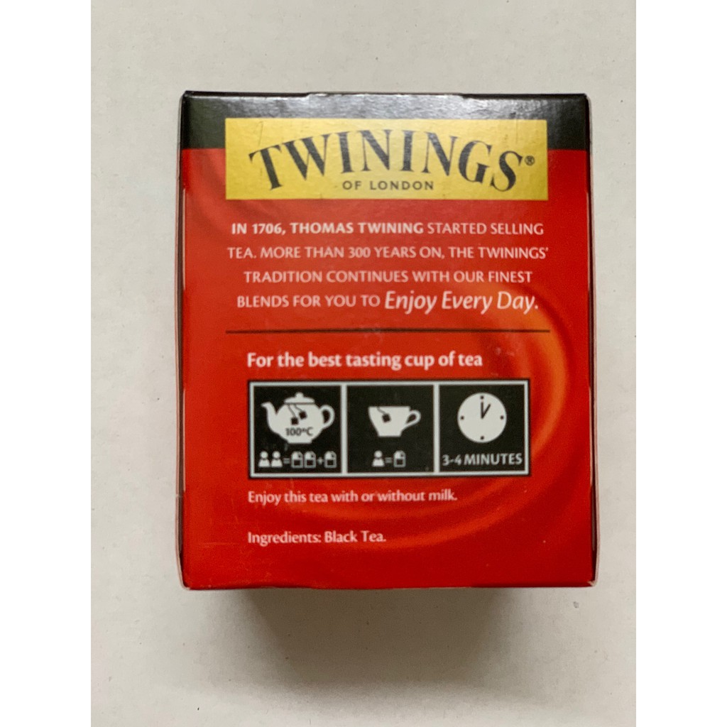 Trà túi lọc Twinings Of London English Breakfast Extra Strong (Dùng pha trà sữa, hồng trà,...)