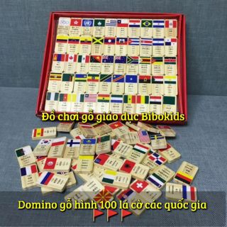 Domino gỗ 100 miếng hình quốc kì