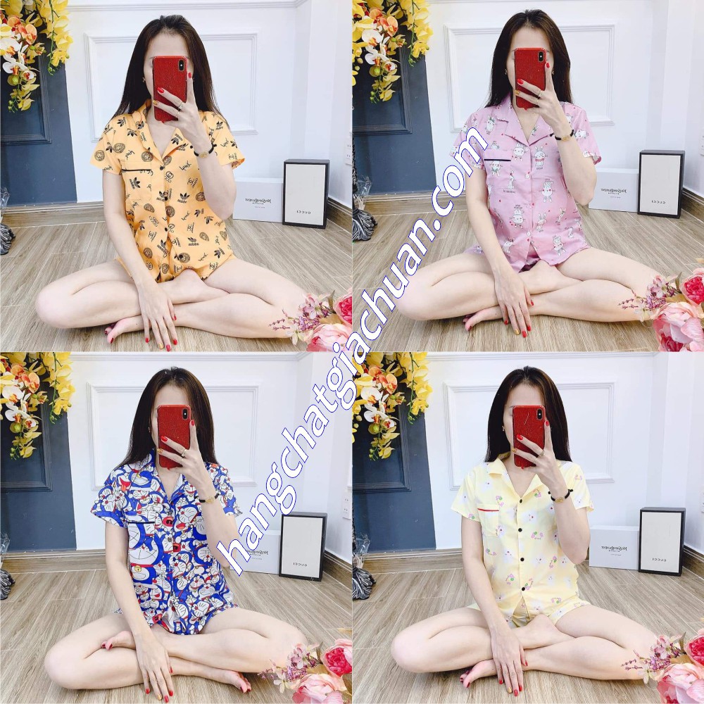 BỎ SỈ PIZAMA ĐÙI CỘC GIÁ XƯỞNG 50 BỘ KATE THÁI 2, ÍT NHĂN - PIJAMA FREE SIZE FORM 58KG hangchatgiachuan.com yensuckhoe