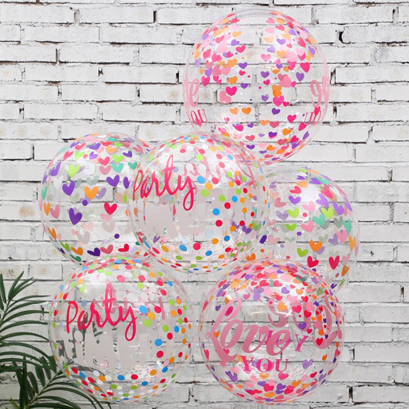 Bong Bóng Trong Suốt 20inch In Họa Tiết Dùng Trang Trí Tiệc Cưới
