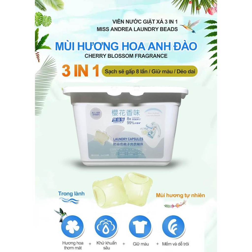 VIÊN GIẶT XẢ QUẦN ÁO SIÊU SẠCH AN TOÀN, TIỆN LỢI 2 IN (HÀNG NỘI ĐỊA ĐÀI LOAN)