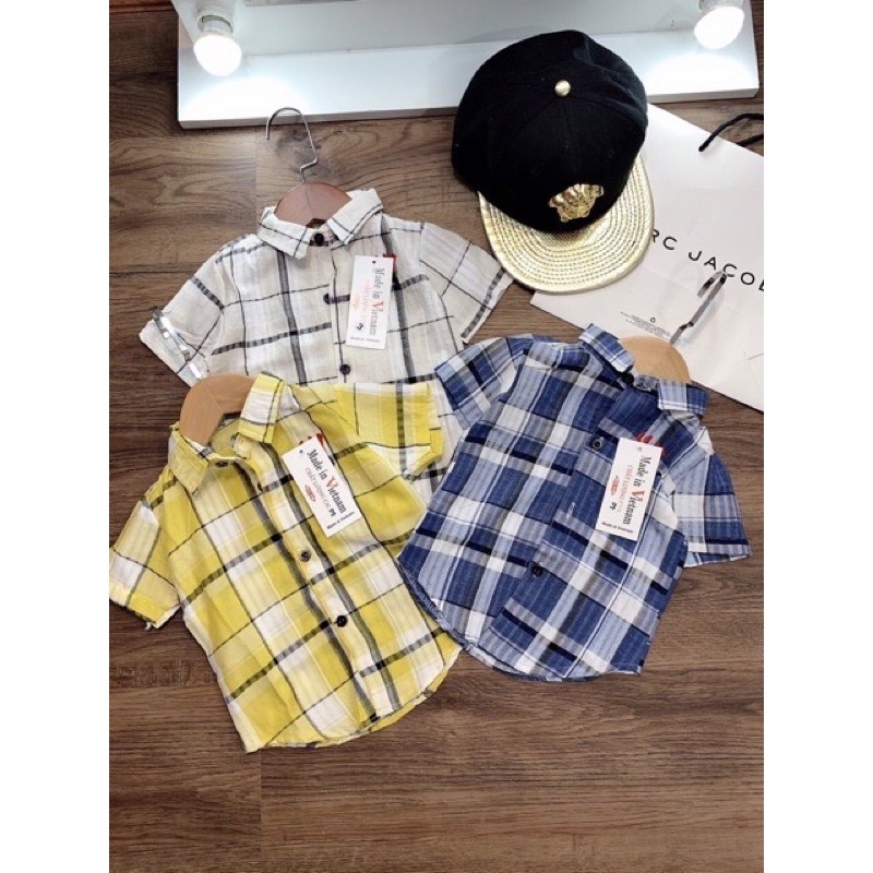 Áo sơ mi bé trai style Hàn quốc. vải mát size 15 ký- 25 ký