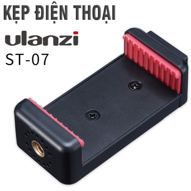 Kẹp điện thoại Ulanzi ST-10 có khe gắn đèn, micro và phụ kiện , Gắn Tripod Chuẩn Ren 1/4 Inch