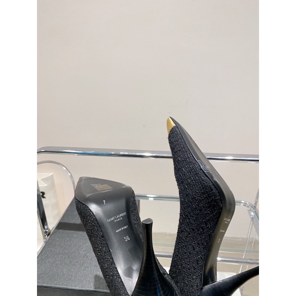 Giày cao gót 9cm mũi nhọn da thật thương hiệu Saint Laurent YSL mẫu mới 2022 cao cấp