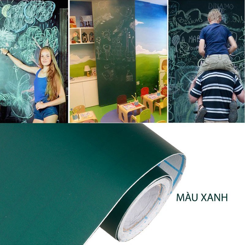 Bảng dán tường bằng nhựa PVC màu xanh 45cmx200cm, 60cmx200cm