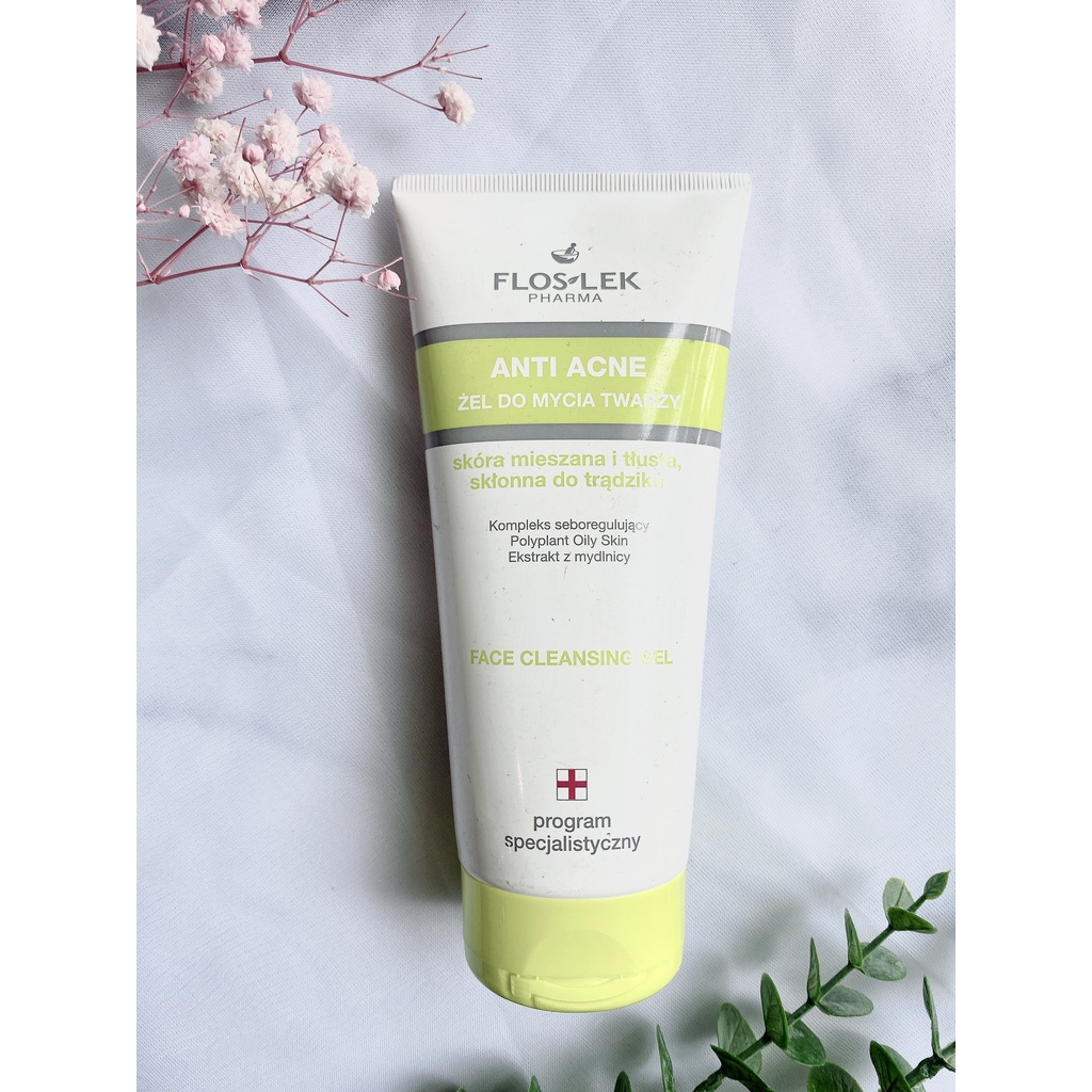 Sữa Rửa Mặt Floslek Anti Acne Face Cleansing Gel Cho Da Dầu Mụn Trứng Cá, Ngừa Khuẩn - 200ml