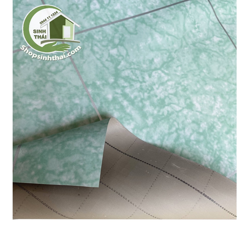 Thảm simili lót trải sàn giả đá hoa cương màu xanh ngọc - thảm nhựa pvc - 1m² - khổ 1m