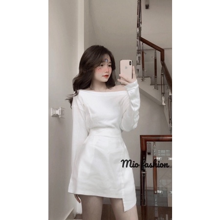 áo len trễ vai tay phối cúc (ảnh thật shop chụp) | BigBuy360 - bigbuy360.vn