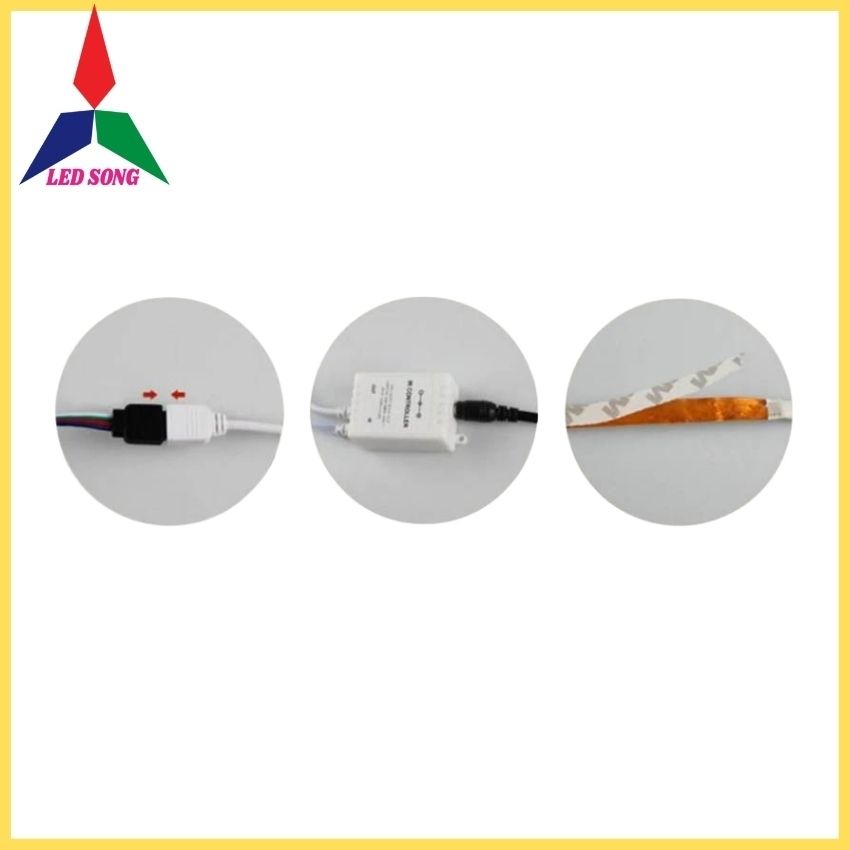 Mạch điều khiển led dây dán 7 màu RGB cuộn dài 5m có remote điều khiển từ xa
