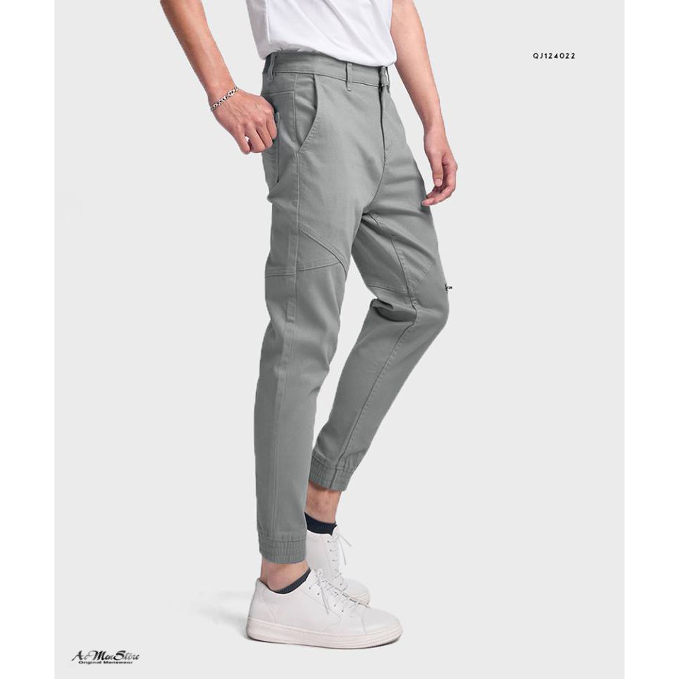 Quần bò nam mẫu quần jean jogger Routine phối khóa đầu gối