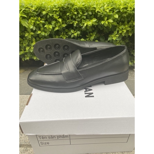 Penny Loafer Công Sở Da Bò Đế Cao Su Đúc BH 12 Tháng