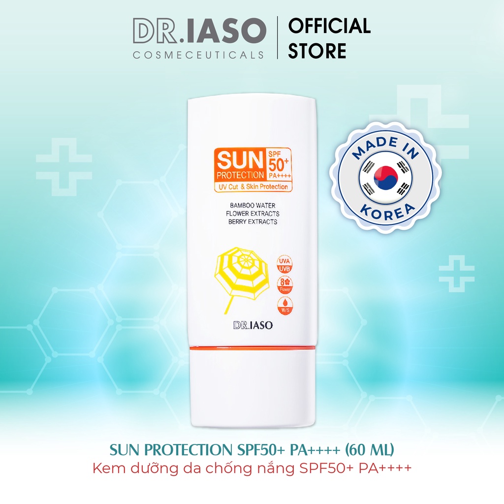 D38 Kem dưỡng da chống nắng Dr IASO Sun Protection Spf50+/Pa++++ 60ml
