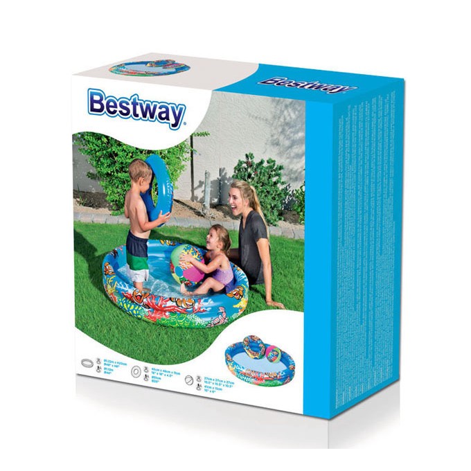 Bể bơi Bestway 2 tầng 3 chi tiết 51124 (kèm phao bơi + bóng)