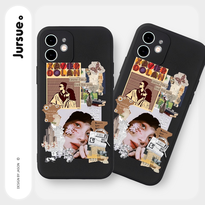 Ốp lưng JURSUE mềm chống bẩn hình dễ thương đẹp cho iPhone 13 12 11 Pro Max SE 2020 X XR XS 8 7 ip 6S 6 Plus Y1990