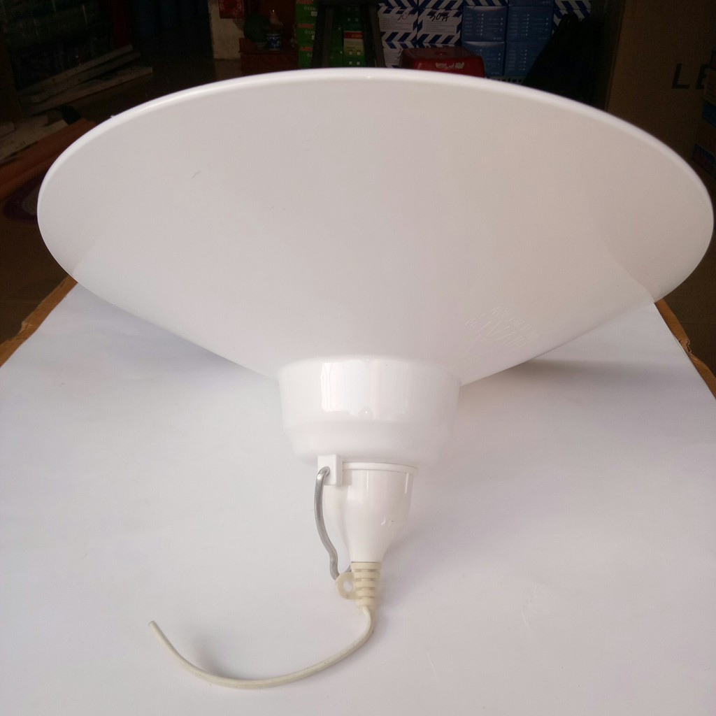 Chao Nhựa (Nhựa PC) 26,5cm + Đuôi Đèn Kín Nước Trắng Dây Dài 20cm | BigBuy360 - bigbuy360.vn