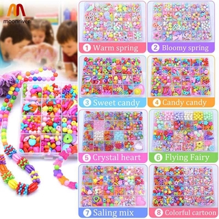 Bộ hạt xỏ lỗ nhiều màu cho bé làm vòng đeo tay