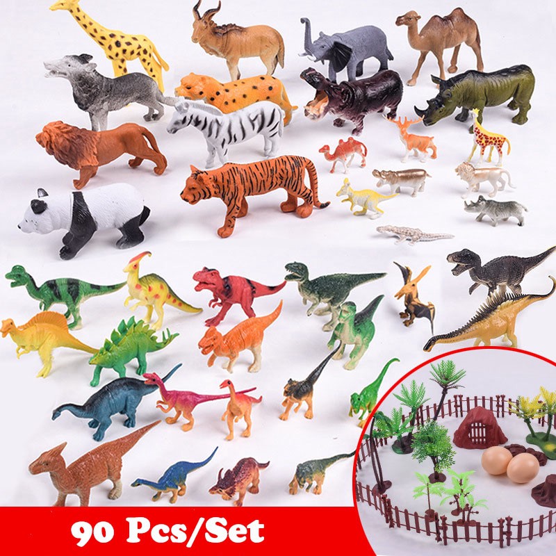 Set 90 đồ chơi mô hình động vật mini thú vị sáng tạo cho trẻ em
